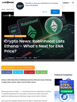 Crypto News: Robinhood Lists Ethena – What’s Next for ENA Price? | Live Bitcoin News
