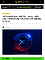 XRP and Dogecoin ETFs Launch with Record-Breaking $54.7 Million First-Day Volume - CoinCentral