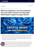 XRP Price Prediction: The Cloud Breakout That Sent XRP to $3.65 Is Forming Again While Pepeto Targets Stronger Returns