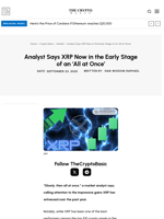 Analyst Says XRP Now in the Early Stage of an ‘All at Once’