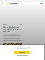 BTC Overtakes Gold as 2025’s Top Asset