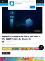 Ripple's RLUSD Nears $1B as XRP Falls: Why $BEST Is Smart Investment Now