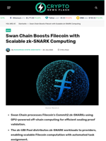 Swan Chain Boosts Filecoin with Scalable zk-SNARK Computing - Crypto News Flash