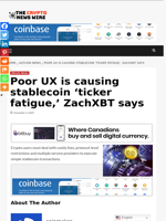 Poor UX is causing stablecoin ‘ticker fatigue,’ ZachXBT says - The Crypto News Wire