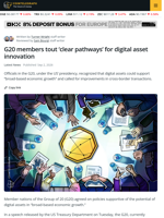 G20 Members Tout ‘Clear Pathways’ for Digital Asset Innovation