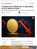 Cardano Price Slides 5%, Is ADA Rally to $1.5 Still on Track? - Coinspeaker