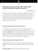 Maximize the value of your XRP: IOTA Miner cloud mining helps investors reach $5 - Visionary Financial