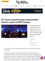 9z Team's playoff hopes dashed after historic upset at IEM Cologne