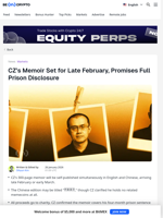CZ's Memoir Set for Late February, Promises Full Prison Disclosure - BeInCrypto