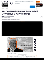 'No One Needs Bitcoin,' Peter Schiff Downplays BTC Price Surge