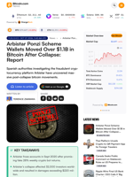 Arbistar Ponzi Scheme Wallets Moved Over $1.1B in Bitcoin After Collapse: Report