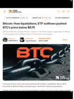 Bitcoin: How liquidations, ETF outflows pushed BTC's price below $67K - AMBCrypto