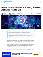 Aave Gains 5% as V4 Upgrade Boosts Market Momentum
