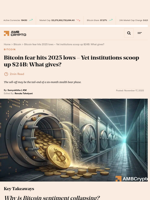 Bitcoin fear hits 2025 lows – Yet institutions scoop up $24B: What gives? - AMBCrypto