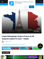 Crypto Kidnappings Surge In France As 88 Suspects Hauled To Court - Details | Bitcoinist.com