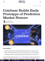 Coinbase Builds Early Prototype of Prediction Market Feature