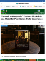 “Farewell to Westphalia” Explores Blockchain as a Model for Post-Nation-State Governance - TheNewsCrypto