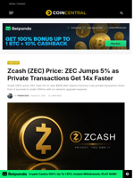 Zcash (ZEC) Price: ZEC Jumps 5% as Private Transactions Get 14x Faster - CoinCentral