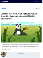 Cardano Investors Alert: February Could Bring 20x Returns for Panshibi (SHIBI) Stakeholders