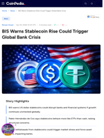 BIS Warns Stablecoin Rise Could Trigger Global Bank Crisis