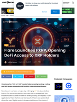 Flare Launches FXRP, Opening DeFi Access to XRP Holders | Live Bitcoin News