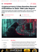 Cryptocurrency Crime Reaches Record $158 Billion in 2025: TRM Labs Report - Coinspeaker