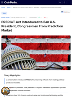 PREDICT Act Introduced Ban US Congress From Prediction Market