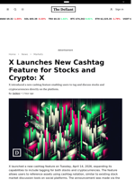 X Launches New Cashtag Feature for Stocks and Crypto: X - 