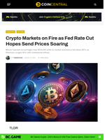Crypto Markets on Fire as Fed Rate Cut Hopes Send Prices Soaring - CoinCentral