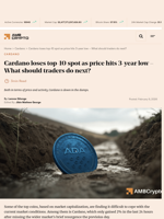 Cardano loses top-10 spot as price hits 3-year low - What should traders do next? - AMBCrypto