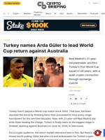 Turkey names Arda Güler to lead World Cup return against Australia