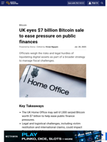 UK eyes $7 billion Bitcoin sale to ease pressure on public finances