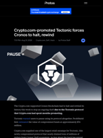 Crypto.com-promoted Tectonic forces Cronos to halt, rewind