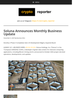 Soluna Announces Monthly Business Update