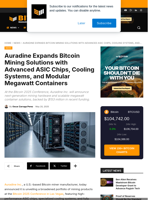Auradine Expands Bitcoin Mining Solutions With Advanced ASIC Chips, Cooling Systems, And Modular Megawatt Containers