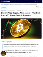 Bitcoin Price Regains Momentum—Can Bulls Push BTC Above Bearish Pressure?
