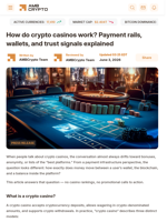 How do crypto casinos work? Payment rails, wallets, and trust signals explained - AMBCrypto