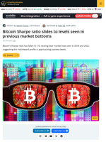 Bitcoin Sharpe Ratio Hits Bear Market Lows At Negative 10