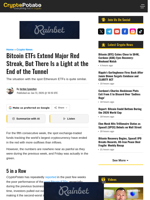 Bitcoin ETFs Extend Major Red Streak, But There Is a Light at the End of the Tunnel