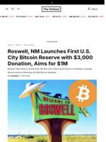 Roswell, NM Launches First U.S. City Bitcoin Reserve with $3,000 Donation, Aims for $1M - 
