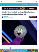 Bitcoin Poised For Rally As Geopolitical Tensions Ease And Inflation Expectations Fall