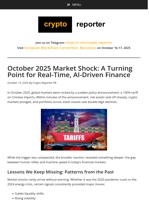 October 2025 Market Shock: A Turning Point for Real-Time, AI-Driven Finance