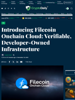 Introducing Filecoin Onchain Cloud: Verifiable, Developer-Owned Infrastructure - Crypto Daily
