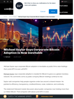 Michael Saylor Says Corporate Bitcoin Adoption Is Now Inevitable | Live Bitcoin News