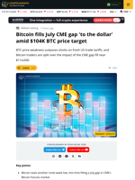 Bitcoin Traders Split Over $114,000 CME Gap Fill