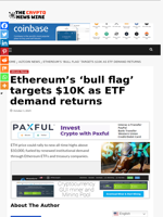 Ethereum’s ‘bull flag’ targets $10K as ETF demand returns - The Crypto News Wire