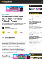 Bitcoin Hash Rate Slips Below 1 ZH/s as Miners Face Growing Profitability Pressure