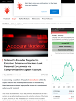 Solana Co-Founder Targeted in Extortion Scheme as Hackers Leak Personal Documents via Compromised Instagram Account - NullTX