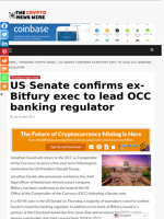 US Senate confirms ex-Bitfury exec to lead OCC banking regulator - The Crypto News Wire