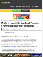 BANANA is Live on LINE’s Dapp Portal, Pioneering AI-Powered Data Sovereignty and Rewards